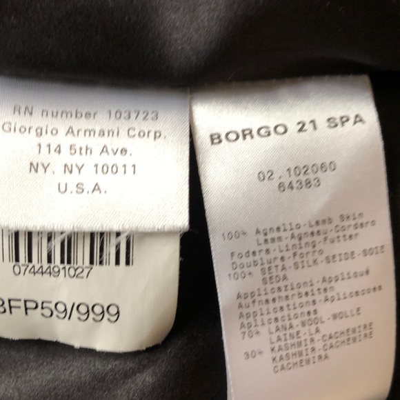 Georgio Armani Borgo 21 Black Leather Moto Jacket - Picture 6 of 6